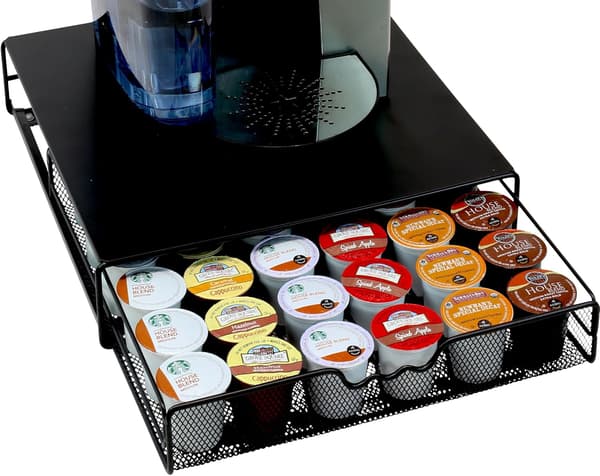 Holder Skuffe til Opbevaring af 36 Kaffepuder, Sort