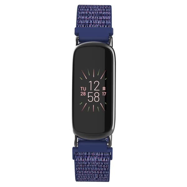 Nylon Loop Armbånd Kompatibel med Fitbit Luxe - Justerbart Sportsarmbånd Blått Blue