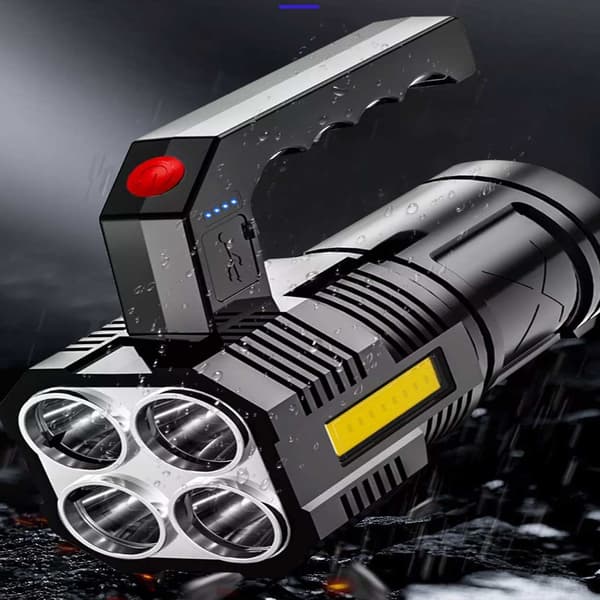 LED lommelygte USB genopladelig sort black