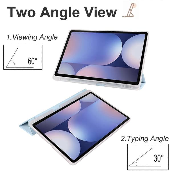 For Samsung Galaxy Tab S10+ Deksel med Pennholder Tri-Fold Stativ Nettbrettdeksel Auto Våkne/Sov