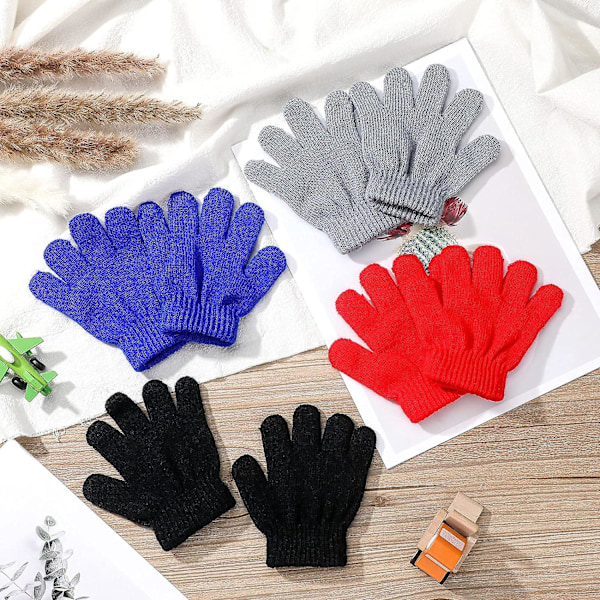4 Par Vinterhandskar för Barn - Stickade Varma Handskar med Fulla Fingrar, Stretchiga Stickade Handskar för Små Pojkar och Flickor