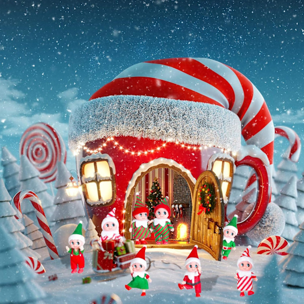 Julbabydocka Elf för Pojkar & Flickor, Jultillbehör Mini Baby Elfdocka Jultradition Mini Elf Babydocka Leksaker
