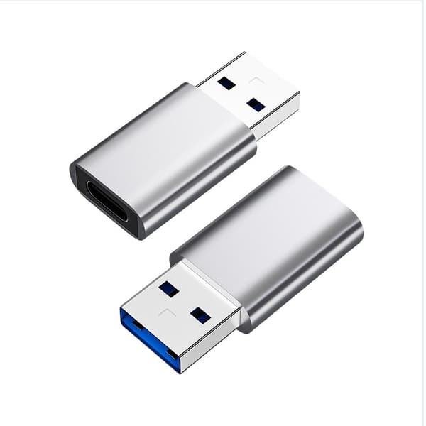 USB 3.0 hane till Type-C hona-adapter för digital ljudöverföring (2-pack) - Snabb dataöverföring och laddning Grå Grey