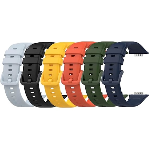 (6-Pack) Armband Kompatibla med Huawei Watch Fit 2 Active, Mjukt Silikon Sport Ersättningsarmband i Färg för Huawei Watch Fit 2 Active Edition Endast