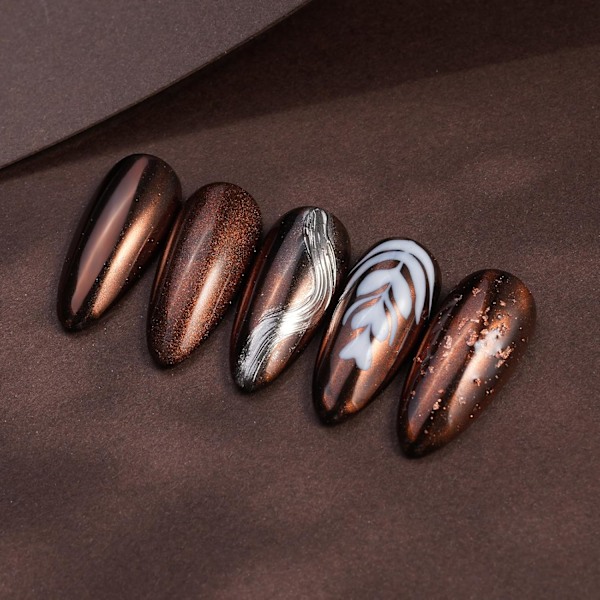 Krom Nagelpulver - Kaffe Choklad Effekt Nagelkonst Spegel Krom Nagelpulver, Brunt Metalliskt Spegel Krom Pulver Pigment