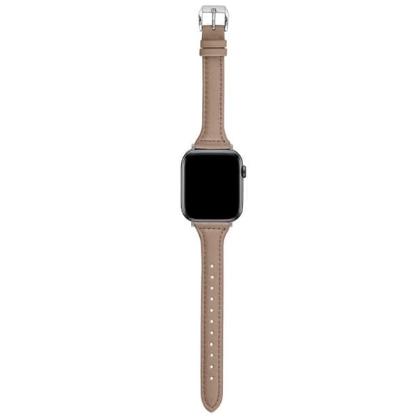 Læderrem Apple Watch 38/40/41 1/2/3/4/5/6/7/8/SE Slim Brun brun brown