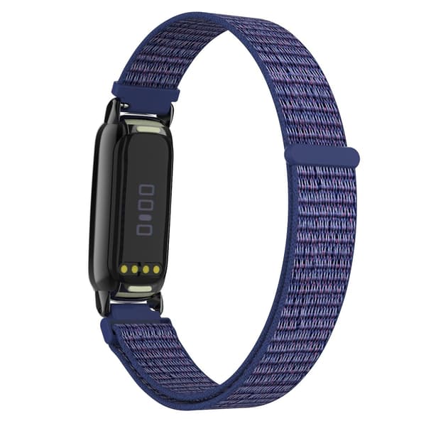 Nylon Loop Armbånd Kompatibel med Fitbit Luxe - Justerbart Sportsarmbånd Blått Blue