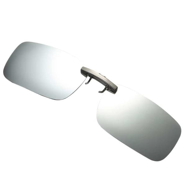 Clip-on aurinkolasit metalliset hopeapeililinssit 37x59mm silver