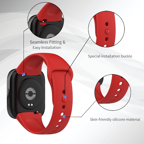 6 st Armband Kompatibla med Xiaomi Redmi Watch 3 Active, Xiaomi Watch Ersättningsarmband Silikonarmband Färgglatt Armband