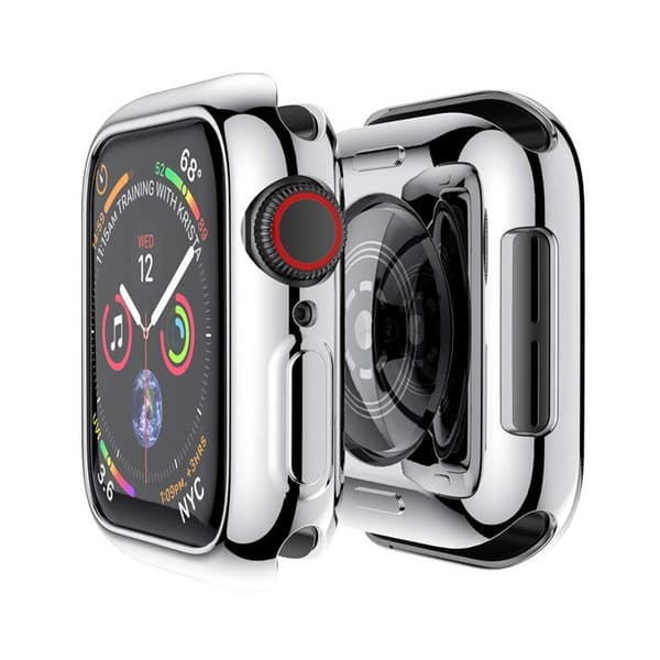 Heltäckande Apple Watch 4/5/6/SE Skärmskydd Silver 44mm silver