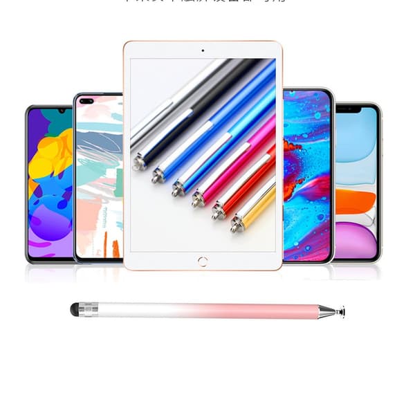 201K Dual Tip Stylus: Silikone & Klar Disk, Kompatibel med Touch Screen Enheder