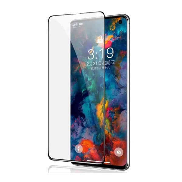 2-pack Galaxy S10 Plus HD Skärmskydd Kolfiber Härdat Glas svart black