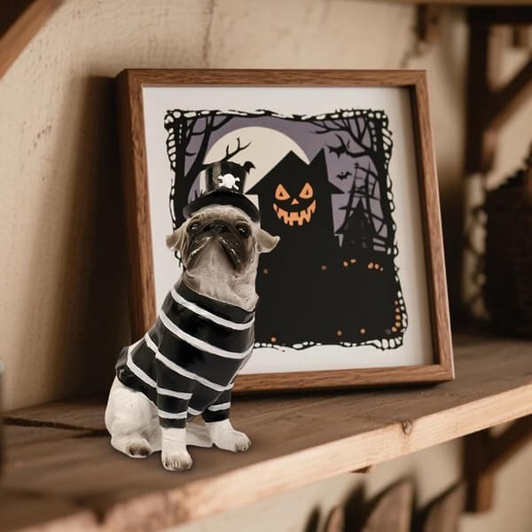 Leken hundestatue - Halloween hundefigurpynt A A