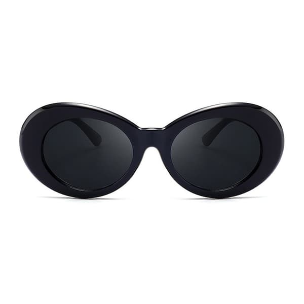 Mustat suuret pyöreät retro-aurinkolasit mustalla lasilla black