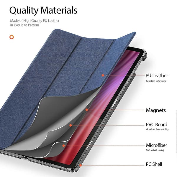 DUX DUCIS Domo Series etui til Lenovo Tab K10 (2. generation) Tri-Fold Stand Lædercover Auto Vågn/Sov