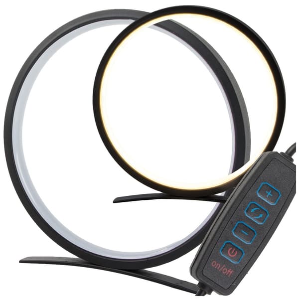 Bordslampa LED rund ring 25 cm dimbar USB varmt/kallt/neutralt ljus
