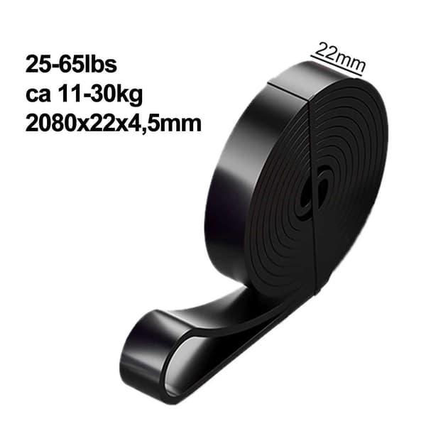 Elastisk Modstandsbånd Træningsbånd Crossfit 11-30kg sort black
