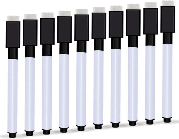 Pakke med 10 sletbare magnetiske whiteboardmarkere