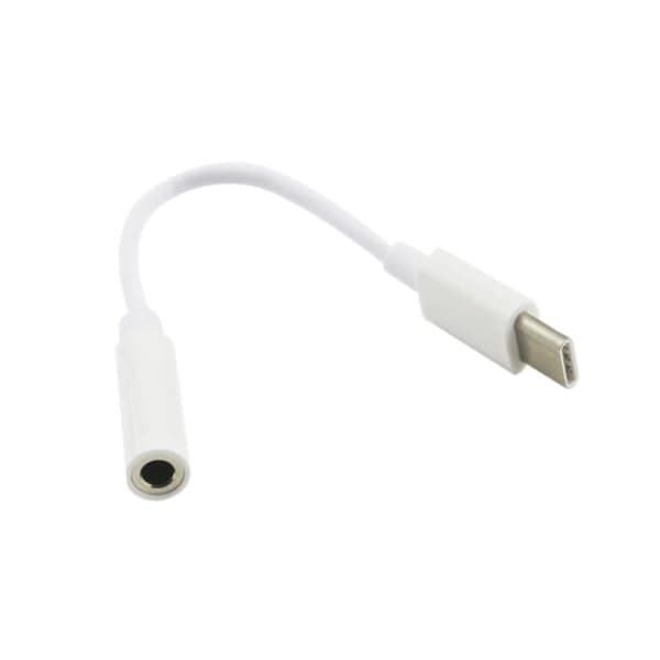 DAC USB C til 3,5 mm AUX-adapter til hovedtelefoner Højttalere hvid