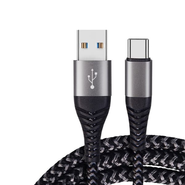 60W USB-C snabbladdningskabel 2-pack, nylonflätad USB till Type-C-kabel, kompatibel med Apple, Samsung, Huawei 2 m