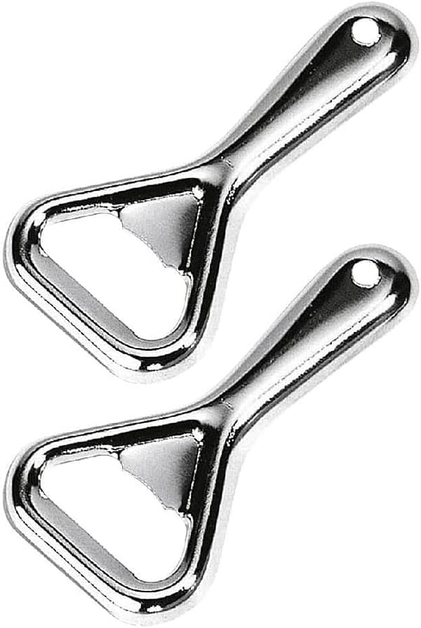 Metallinen pullonavaaja, teräs, hopea, 8 x 6 x 4,1 cm, 2 kpl:n setti