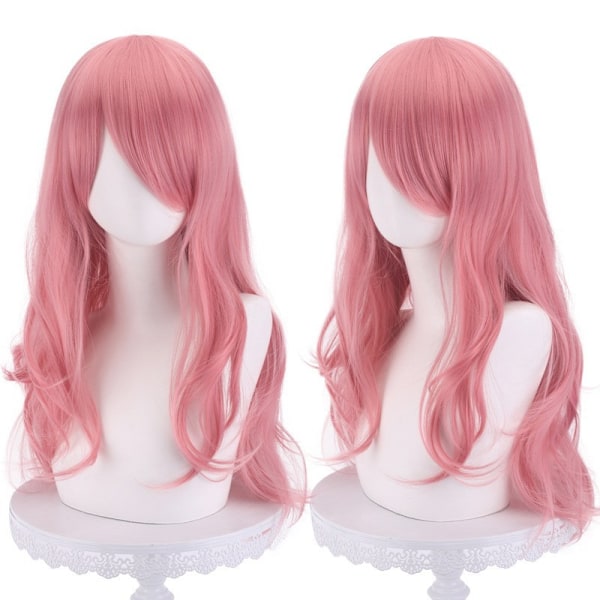 28 tum (70 cm) Lång Lockig Hårförlängning för Kostym och Cosplay (Rosa)