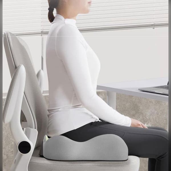 Tryckavlastande sittdyna och svankstödset - Ergonomiskt minnesskum för bekväm sittning Grå Grey