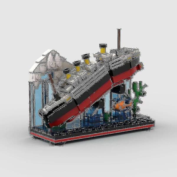 Titanic Skepp Små Partiklar Moc Monterade Byggklossar