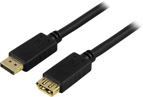 DisplayPort förlängningskabel, 20-stifts hane - hane, 1m, svart