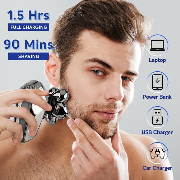 6-i-1 shaver/trimmer til hoved og ansigt Mørkegrå