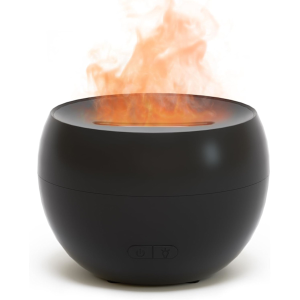 Flamdiffusor för eteriska oljor, 150 ml eld-aromaterapi diffusor för eteriska oljor, liten ultraljuds-luftfuktare med kall dimma