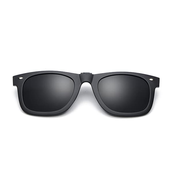 Clip-on Wayfarer Solbriller Sort - Fastgøres til eksisterende briller sort black
