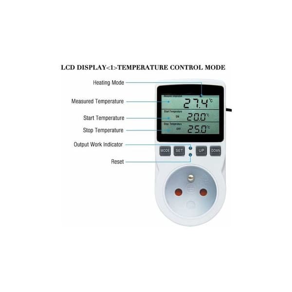 Digital Temperaturkontroller, Varme Kjøle Termostat Socket, for Fast Temperaturkontroller -40~120°C