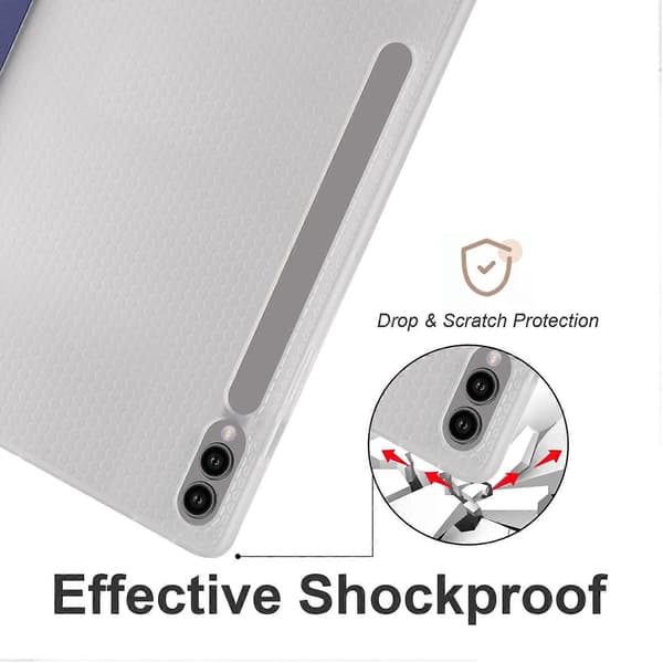 Til Samsung Galaxy Tab S10+ Etui med Penholder Tri-Fold Stand Tablet Cover Auto Vågn/Sov