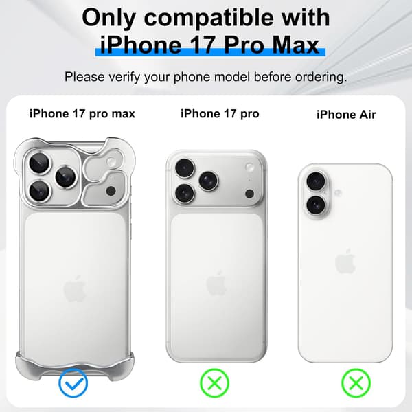 iPhone-deksel Kompatibelt med iPhone 17 Pro Max Kompatibelt med linsekamerabeskyttelse, rammeløs minimalistisk design