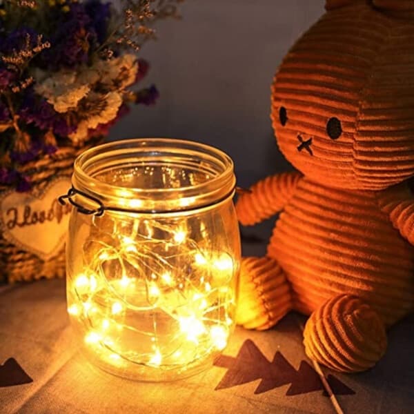 6-pack 1m Mini LED Ljusslinga Batteridriven Gul Gul yellow