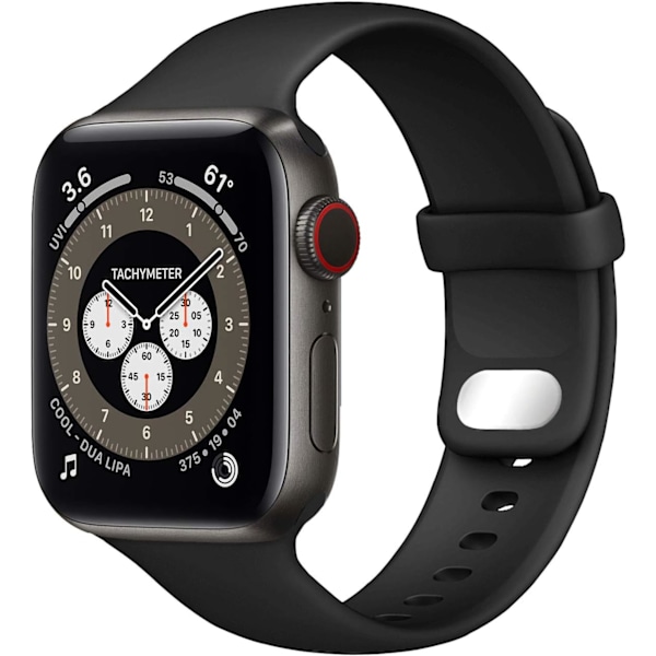 Kompatibel med Apple Watch Armband 42mm/44mm/45mm/49mm Ersättningsarmband för iWatch Series SE 9 8 7 6 5 4 3 2 1 (Svart)