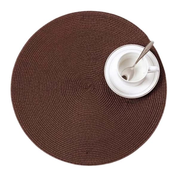 4-pack flätade runda bordstabletter brun 38cm brun brown