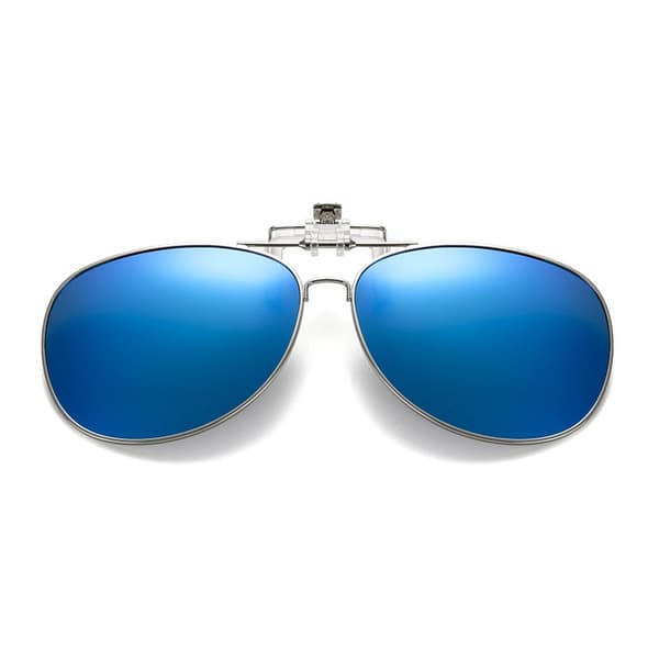 Flip-Up Polarized Pilot Clip-On Solbriller Metal Blå blå blue