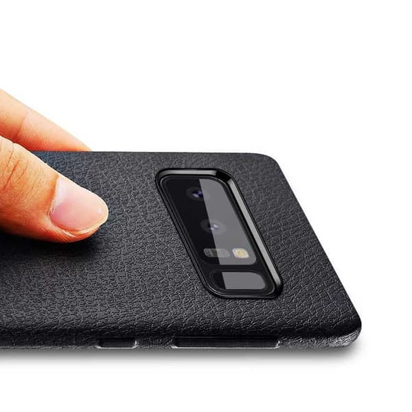 Samsung Galaxy Note 9 Mobilskal Svart Läder Läder svart black