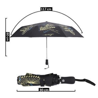 Solparasol UV-parasol lille letvægts tre-fold solparasol til kvinder White handle