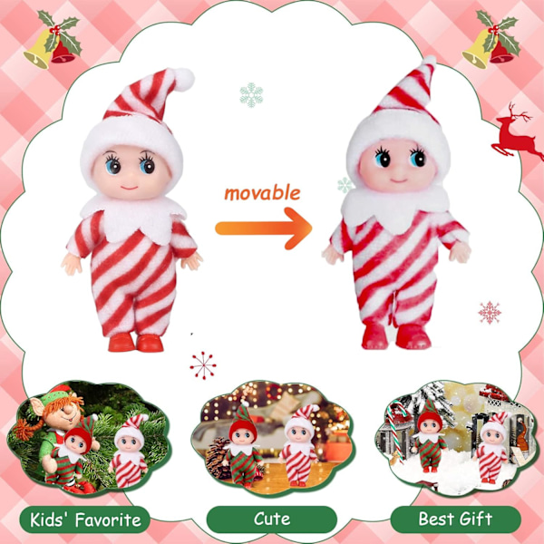 Julbabydocka Elf för Pojkar & Flickor, Jultillbehör Mini Baby Elfdocka Jultradition Mini Elf Babydocka Leksaker