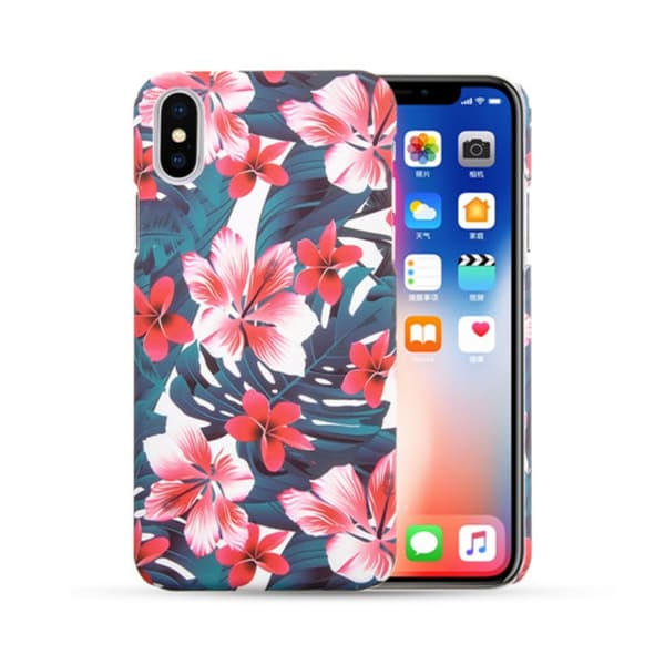 iPhone X Mobildeksel Jungel Tropisk Blomst Flerfarget multicolor