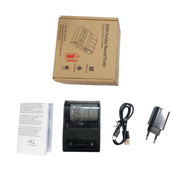 58 mm USB+Bluetooth termisk kvitteringsprinter til POS, køkken og mobil udskrivning sort Black