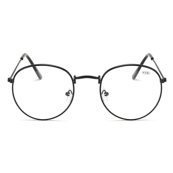 Retro runde læsebriller Briller Styrke 1.0 Sort sort black