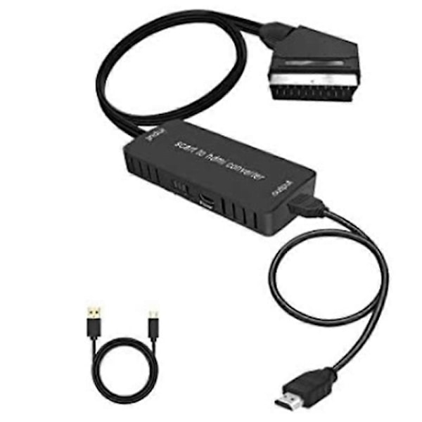 Scart till HDMI-omvandlare Ljudomvandlare Videokabelboxadapter Stöder 1080P HD-omvandlingsadapter