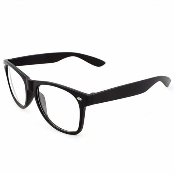 Retro Wayfarer Briller Sorte Klare Linser Uden Styrke sort black