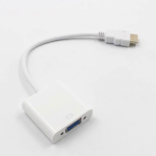 Adapterkabel HDMI-kompatibel til VGA adapter han til hun konverter med video lydkabel til tv White
