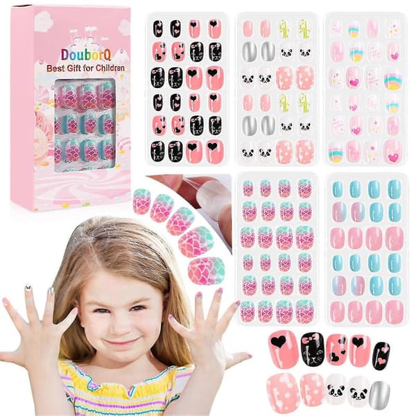 120 nagelbitar för barn och set med lösnaglar