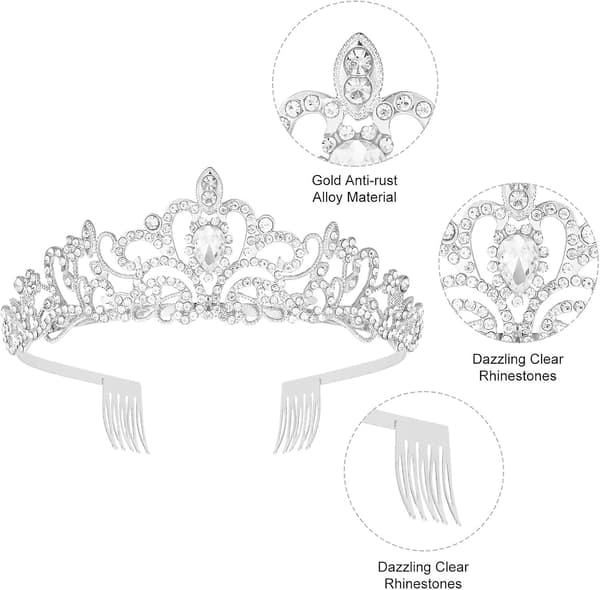 Bryllup Tiara Prinsesse Dronning Tiara Hodebånd - Krystall Tiara Krone Med Kam